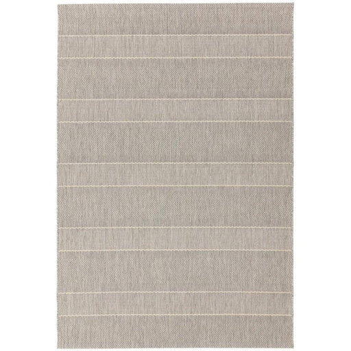 Patio PAT03 Stripe Modern Durable Stain-Resistant Weatherproof Flatweave In-Outdoor Beige/Cream Rug