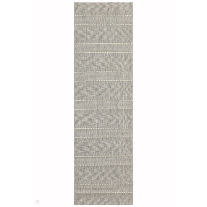 Patio PAT03 Stripe Modern Durable Stain-Resistant Weatherproof Flatweave In-Outdoor Beige/Cream Runner