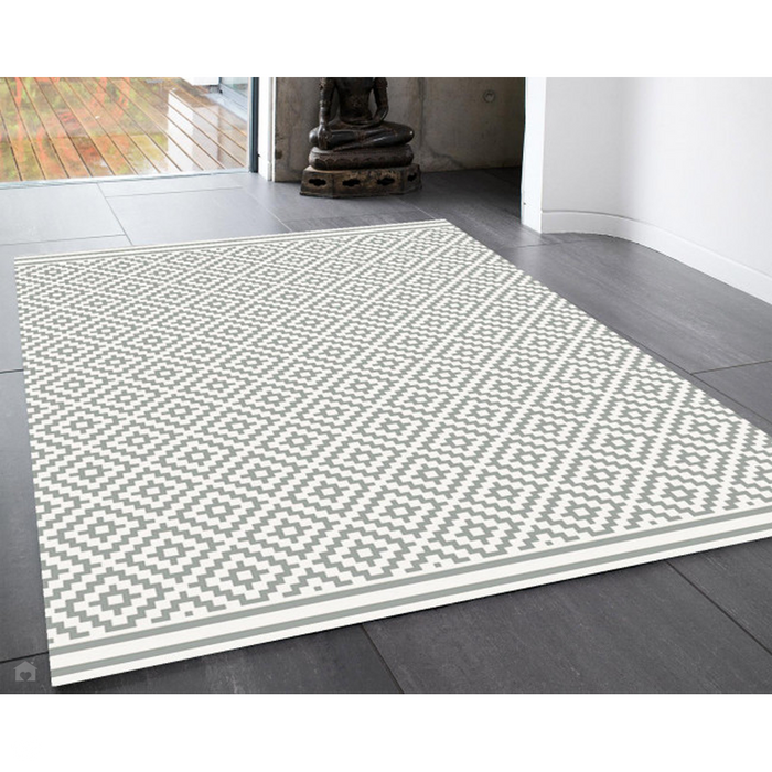 Patio PAT11 Diamond Modern Geometrisch Duurzaam Vlekbestendig Weerbestendig Flatweave Binnenshuis Grijs/Crème Vloerkleed