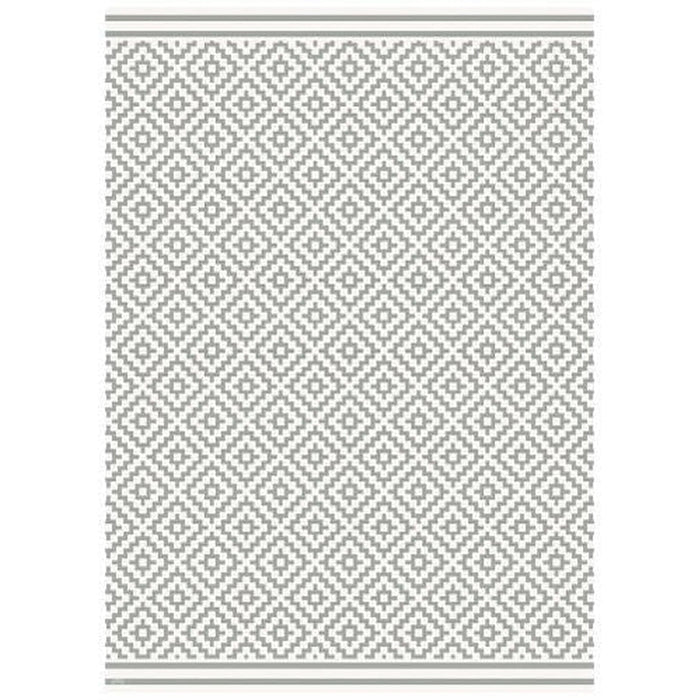 Patio PAT11 Diamond Modern Geometrisch Duurzaam Vlekbestendig Weerbestendig Flatweave Binnenshuis Grijs/Crème Vloerkleed