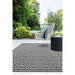 Patio PAT12 Diamond Mono Modern Geometric Durable Stain-Resistant Weatherproof Flatweave In-Outdoor Black/White Rug