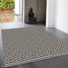 Patio PAT12 Diamond Mono Modern Geometric Durable Stain-Resistant Weatherproof Flatweave In-Outdoor Black/White Rug