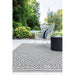 Patio PAT12 Diamond Mono Modern Geometric Durable Stain-Resistant Weatherproof Flatweave In-Outdoor Black/White Rug