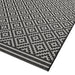 Patio PAT12 Diamond Mono Modern Geometric Durable Stain-Resistant Weatherproof Flatweave In-Outdoor Black/White Runner