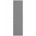 Patio PAT12 Diamond Mono Modern Geometric Durable Stain-Resistant Weatherproof Flatweave In-Outdoor Black/White Runner