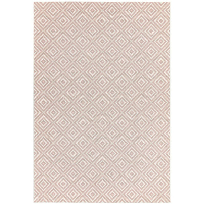 Patio PAT13 Jewel Modern Geometric Durable Stain-Resistant Weatherproof Flatweave In-Outdoor Pink Rug