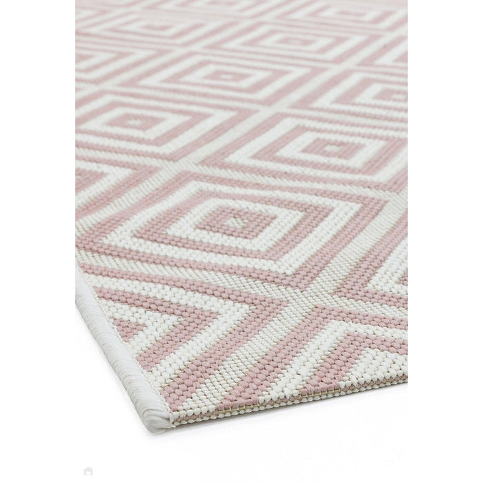 Patio PAT13 Jewel Modern Geometric Durable Stain-Resistant Weatherproof Flatweave In-Outdoor Pink Rug