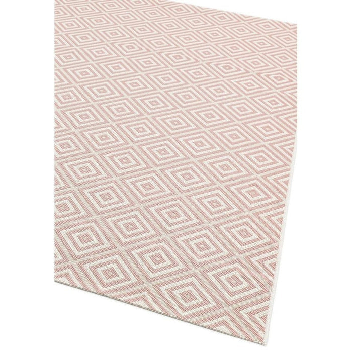 Patio PAT13 Jewel Modern Geometric Durable Stain-Resistant Weatherproof Flatweave In-Outdoor Pink Rug