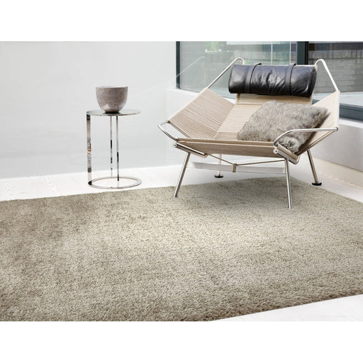 Payton Soft Shimmer Silky Polyester Plain Shaggy Mink Rug