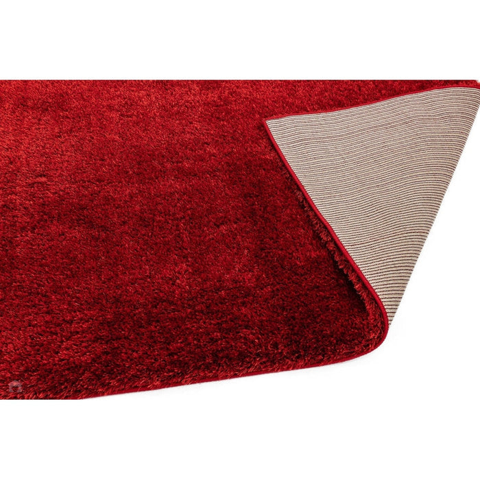 Payton Soft Shimmer Silky Polyester Plain Shaggy Red Rug