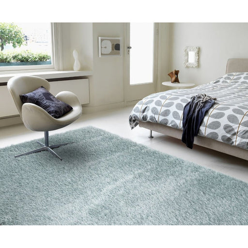 Payton Soft Shimmer Silky Polyester Plain Shaggy Silver Rug