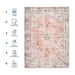 Peach Rosette Medallion Machine Washable Area Rug