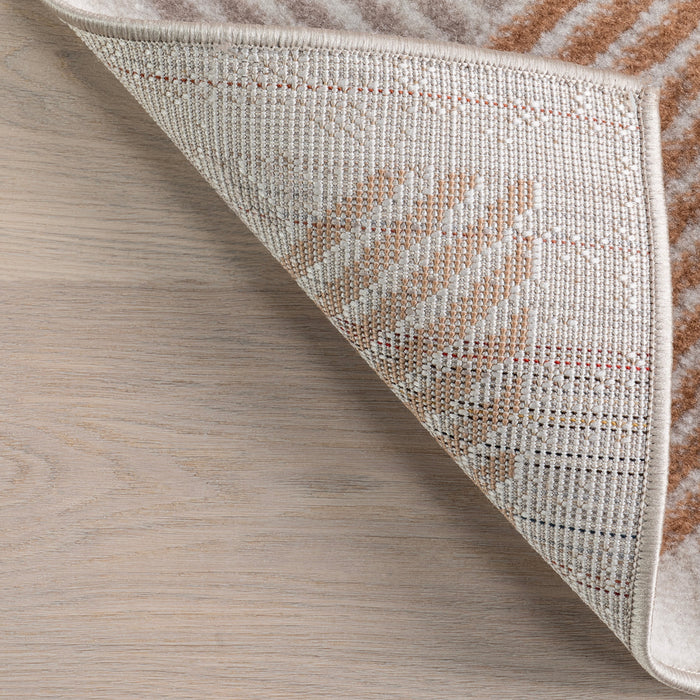 Peach Striped Area Rug for Home Decor