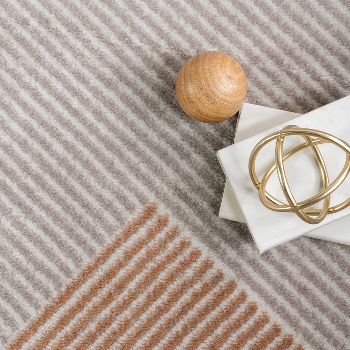 Peach Striped Area Rug for Home Decor