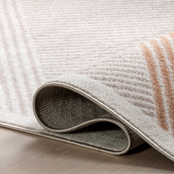 Peach Striped Area Rug for Home Decor