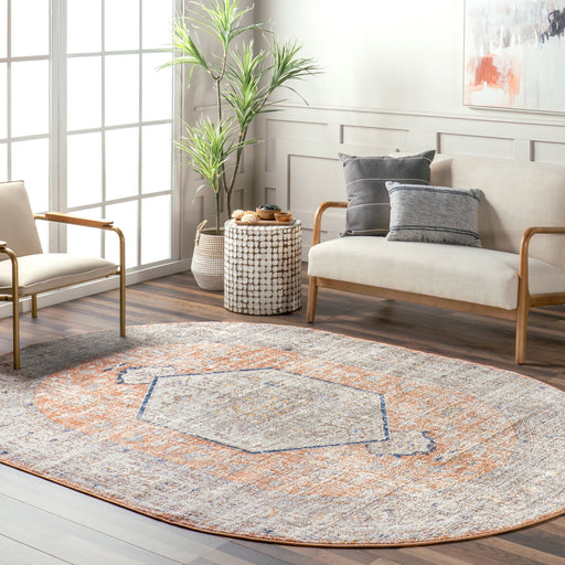 Peach Vintage Area Rug for Home Décor