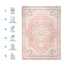 Peach Washable Area Rug With Faded Rosette Design