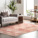 Peach Washable Geometric Trellis Area Rug 120x180 cm