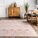 Peach Washable Kaleidoscope Area Rug 120x180 cm