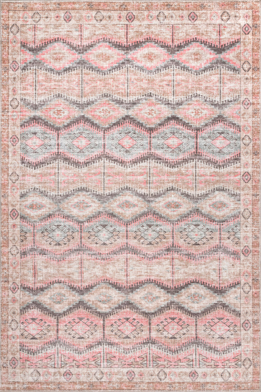 Peach Washable Kaleidoscope Area Rug 120x180 cm