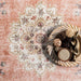 Peach Washable Rosette Medallion Area Rug 120x180 cm