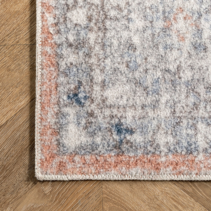 Peach Washable Vintage Medallion Area Rug 120x180 cm