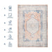 Peach Washable Vintage Medallion Area Rug 120x180 cm
