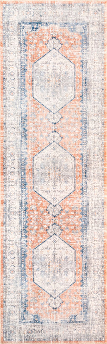 Peach Washable Vintage Medallion Area Rug 120x180 cm