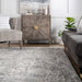 Peony Floral Area Rug Grey 150x240 cm