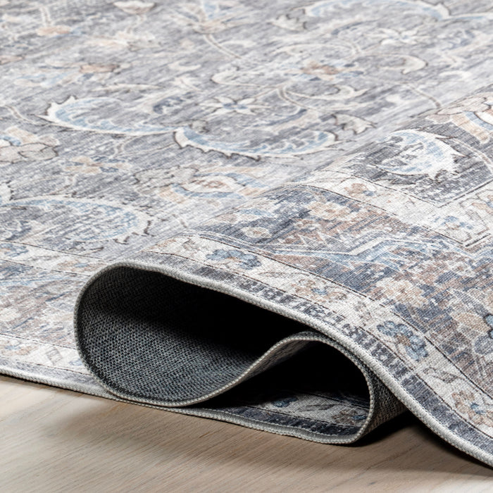 Performance Washable Rug Grey 120x180 cm Stain Resistant