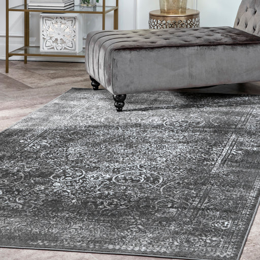 Persian Area Rug in Dark Grey for Modern Homes