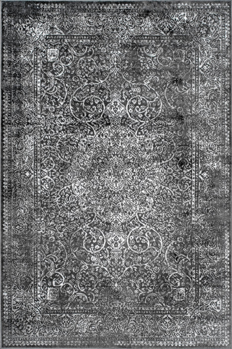 Persian Area Rug in Dark Grey for Modern Homes