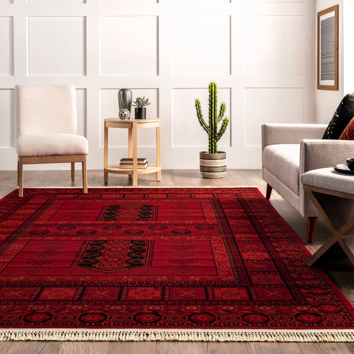 Persian Design Red Paneled Area Rug 160x230 cm