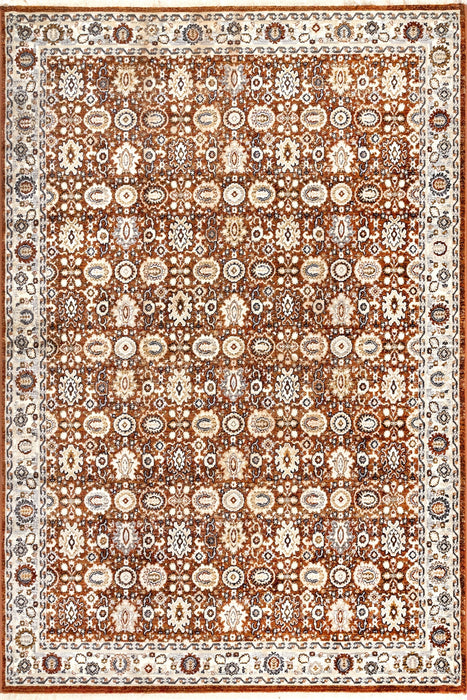 Persian Fringed Area Rug In Rust Color