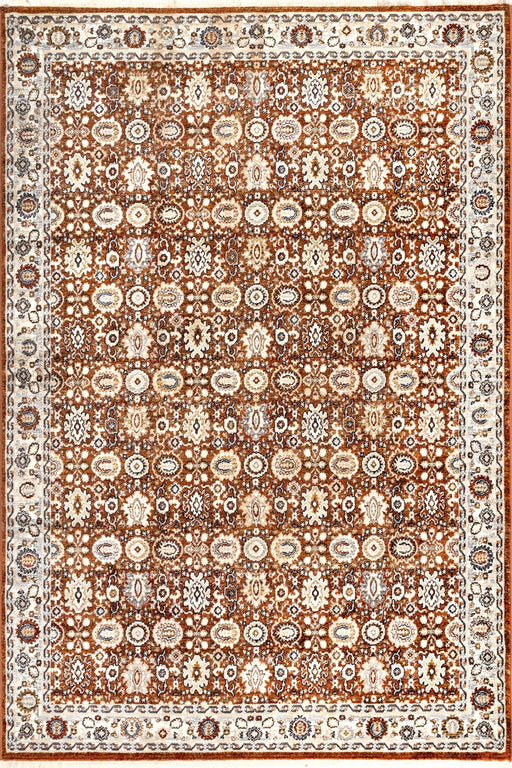 Persian Fringed Area Rug In Rust Color