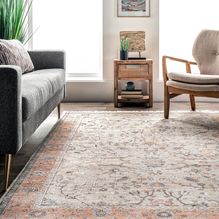 Persian Garden Area Rug 120x180 cm in Peach Color