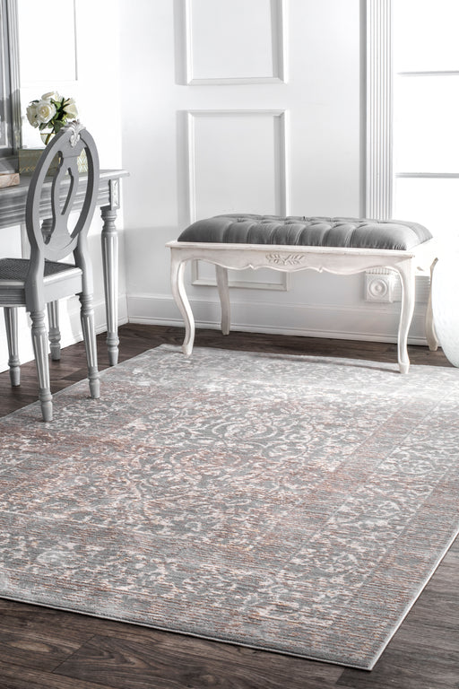 Persian Grey Area Rug with Vintage Design