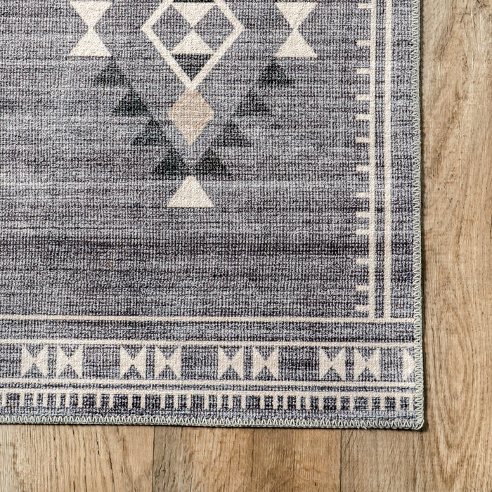 Persian Grey Washable Area Rug for Home Decor
