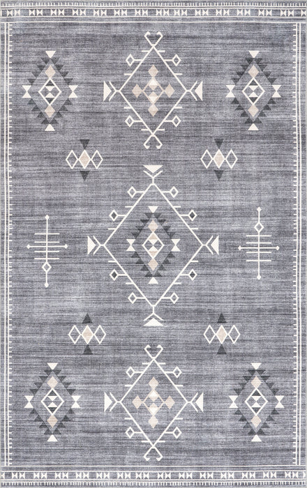 Persian Grey Washable Area Rug for Home Decor