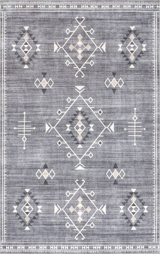 Persian Grey Washable Area Rug for Home Decor