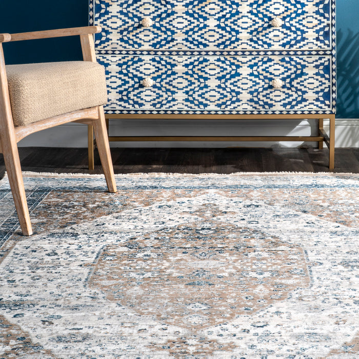 Persian Medallion Area Rug 160x230 cm in Grey