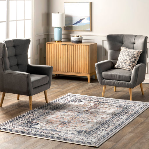 Persian Medallion Area Rug in Grey 160cm x 230cm