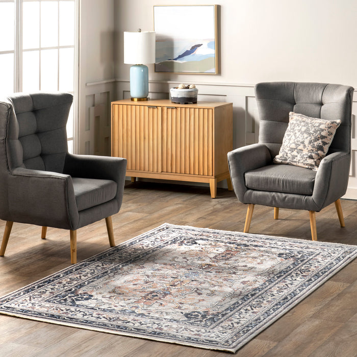 Persian Medallion Area Rug in Grey 160cm x 230cm