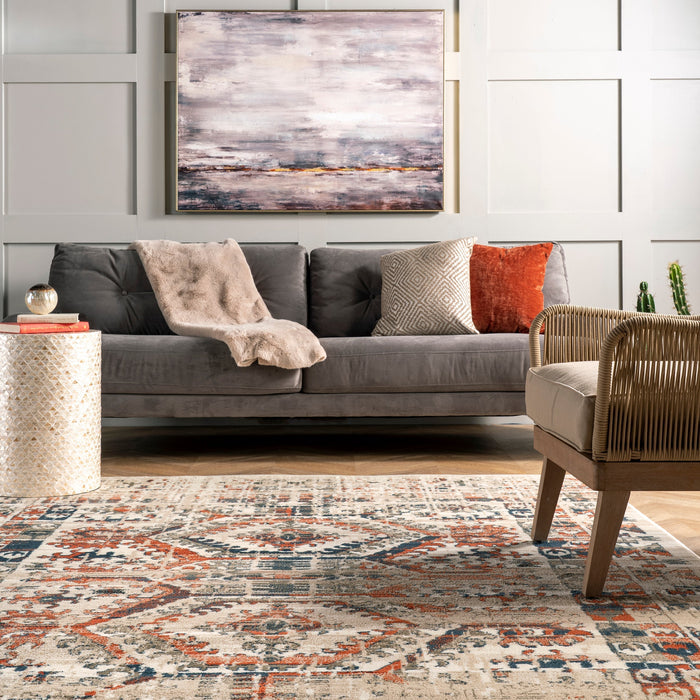 Persian Style Beige Area Rug for Home Decor