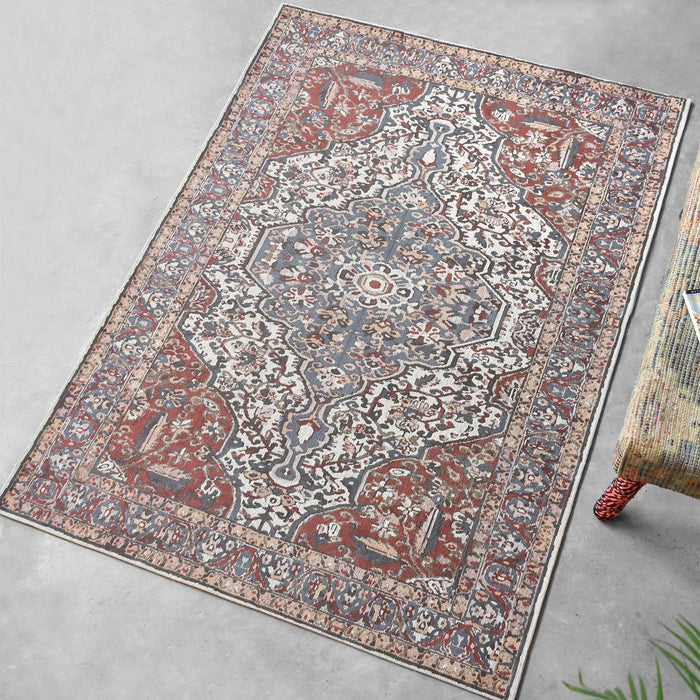 Persian Style Cotton Chenille Area Rug