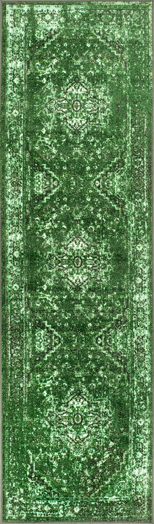 Persian Vintage Area Rug in Green for Home Décor