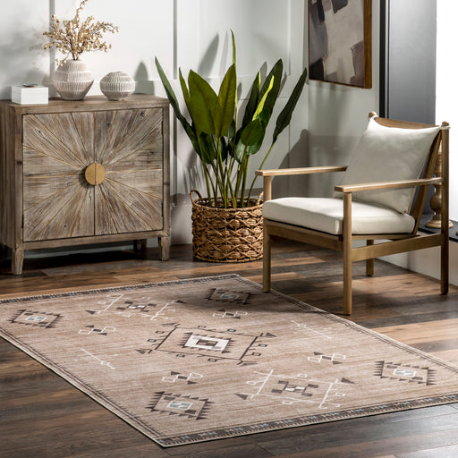 Persian Washable Area Rug 150x240 cm Taupe Color