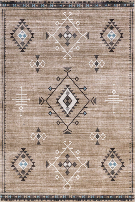 Persian Washable Area Rug 150x240 cm Taupe Color