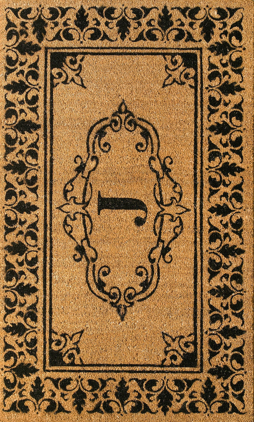 Personalized Coir Welcome Mat With Initial J