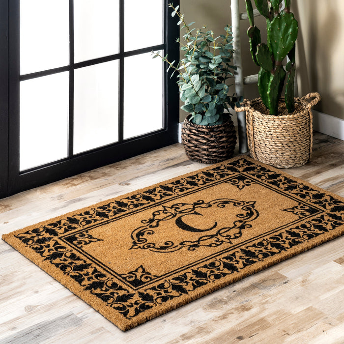 Personalized Coir Welcome Mat With Letter C